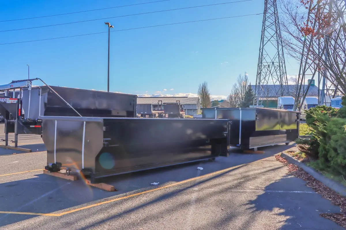 Roll-off dumpster ready for waste disposal at job site for Construction Dumpster Rental in Newington Forest